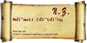 Németi Zétény névjegykártya